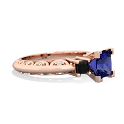 Lab Sapphire Eternal Embrace Engagement 14K Rose Gold ring C2001