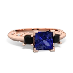 Lab Sapphire Eternal Embrace Engagement 14K Rose Gold ring C2001