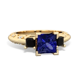 Lab Sapphire Eternal Embrace Engagement 14K Yellow Gold ring C2001