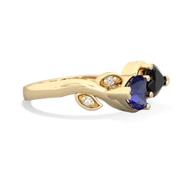 Lab Sapphire Floral Elegance 14K Yellow Gold ring R5790