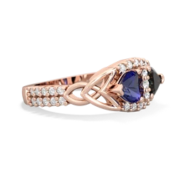 Lab Sapphire Sparkling Celtic Knot 14K Rose Gold ring R2645