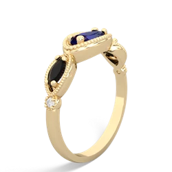 Lab Sapphire Milgrain Marquise 14K Yellow Gold ring R5700