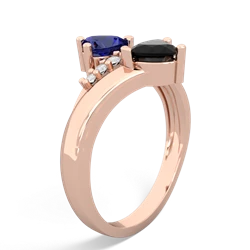 Lab Sapphire Heart To Heart 14K Rose Gold ring R2064