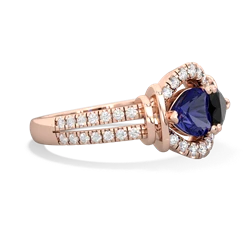 Lab Sapphire Art-Deco Keepsake 14K Rose Gold ring R5630