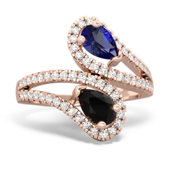 Lab Sapphire Diamond Dazzler 14K Rose Gold ring R3000