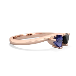 Lab Sapphire Sweethearts 14K Rose Gold ring R5260