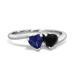 Lab Sapphire Sweethearts 14K White Gold ring R5260