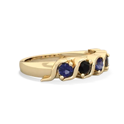 Lab Sapphire Anniversary Band 14K Yellow Gold ring R2089