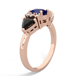 Lab Sapphire Antique Style Three Stone 14K Rose Gold ring R2186