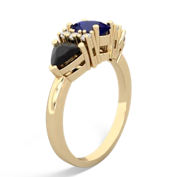 Lab Sapphire Antique Style Three Stone 14K Yellow Gold ring R2186