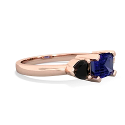 Lab Sapphire Three Stone 14K Rose Gold ring R5235