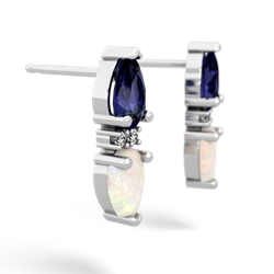 Lab Sapphire Bowtie Drop 14K White Gold earrings E0865