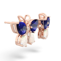 Lab Sapphire Butterfly 14K Rose Gold earrings E2215