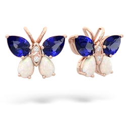 Lab Sapphire Butterfly 14K Rose Gold earrings E2215