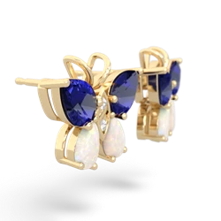 Lab Sapphire Butterfly 14K Yellow Gold earrings E2215