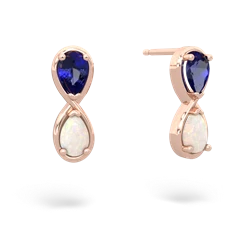 Lab Sapphire Infinity 14K Rose Gold earrings E5050