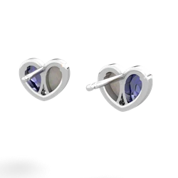 Lab Sapphire 'Our Heart' 14K White Gold earrings E5072