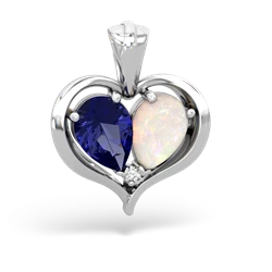 Lab Sapphire Two Become One 14K White Gold pendant P5330