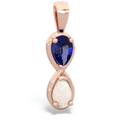 Lab Sapphire Infinity 14K Rose Gold pendant P5050