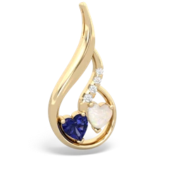 Lab Sapphire Keepsake Curves 14K Yellow Gold pendant P5450