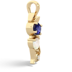 Lab Sapphire Kitten 14K Yellow Gold pendant P5780