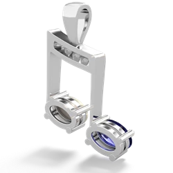 Lab Sapphire Color Of Music 14K White Gold pendant P3334