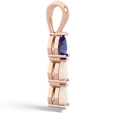 Lab Sapphire Dew Drops 14K Rose Gold pendant P2251