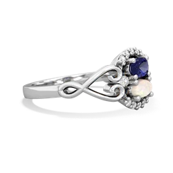 Lab Sapphire Love Nest 14K White Gold ring R5860