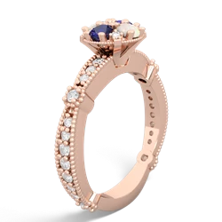 Lab Sapphire Sparkling Tiara Cluster 14K Rose Gold ring R26293RD