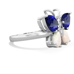 Lab Sapphire Butterfly 14K White Gold ring R2215