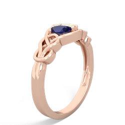 Lab Sapphire Celtic Love Knot 14K Rose Gold ring R5420