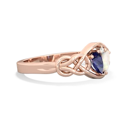 Lab Sapphire Celtic Love Knot 14K Rose Gold ring R5420