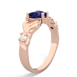 Lab Sapphire Claddagh Keepsake 14K Rose Gold ring R5245