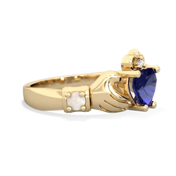 Lab Sapphire Claddagh Keepsake 14K Yellow Gold ring R5245