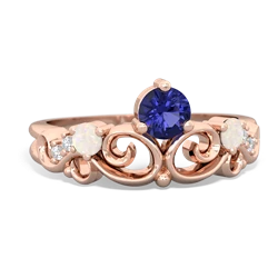 Lab Sapphire Crown Keepsake 14K Rose Gold ring R5740