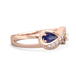 Lab Sapphire Diamond Infinity 14K Rose Gold ring R5390