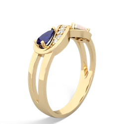 Lab Sapphire Diamond Infinity 14K Yellow Gold ring R5390