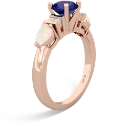 Lab Sapphire 6Mm Round Eternal Embrace Engagement 14K Rose Gold ring R2005