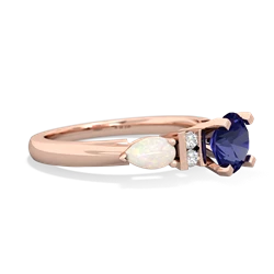 Lab Sapphire 6Mm Round Eternal Embrace Engagement 14K Rose Gold ring R2005