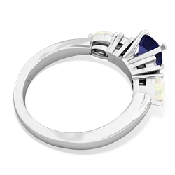 Lab Sapphire 6Mm Round Eternal Embrace Engagement 14K White Gold ring R2005