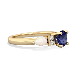 Lab Sapphire 6Mm Round Eternal Embrace Engagement 14K Yellow Gold ring R2005