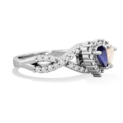 Lab Sapphire Diamond Twist 'One Heart' 14K White Gold ring R2640HRT