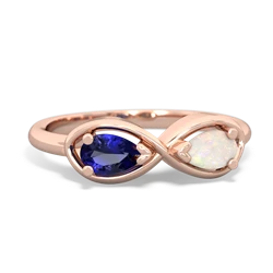 Lab Sapphire Infinity 14K Rose Gold ring R5050