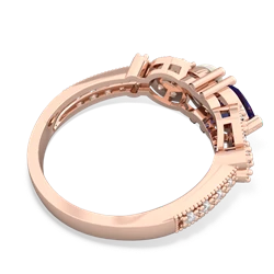 Lab Sapphire Diamond Butterflies 14K Rose Gold ring R5601