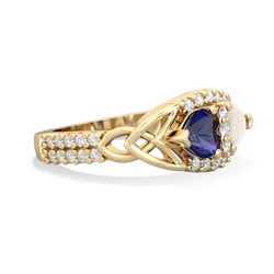 Lab Sapphire Sparkling Celtic Knot 14K Yellow Gold ring R2645