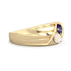 Lab Sapphire Men's Streamline 14K Yellow Gold ring R0460