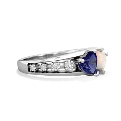 Lab Sapphire Heart To Heart 14K White Gold ring R3342