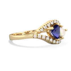 Lab Sapphire Mother And Child 14K Yellow Gold ring R3010