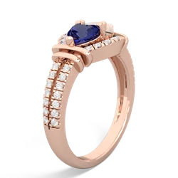 Lab Sapphire Art-Deco Keepsake 14K Rose Gold ring R5630