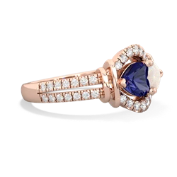 Lab Sapphire Art-Deco Keepsake 14K Rose Gold ring R5630